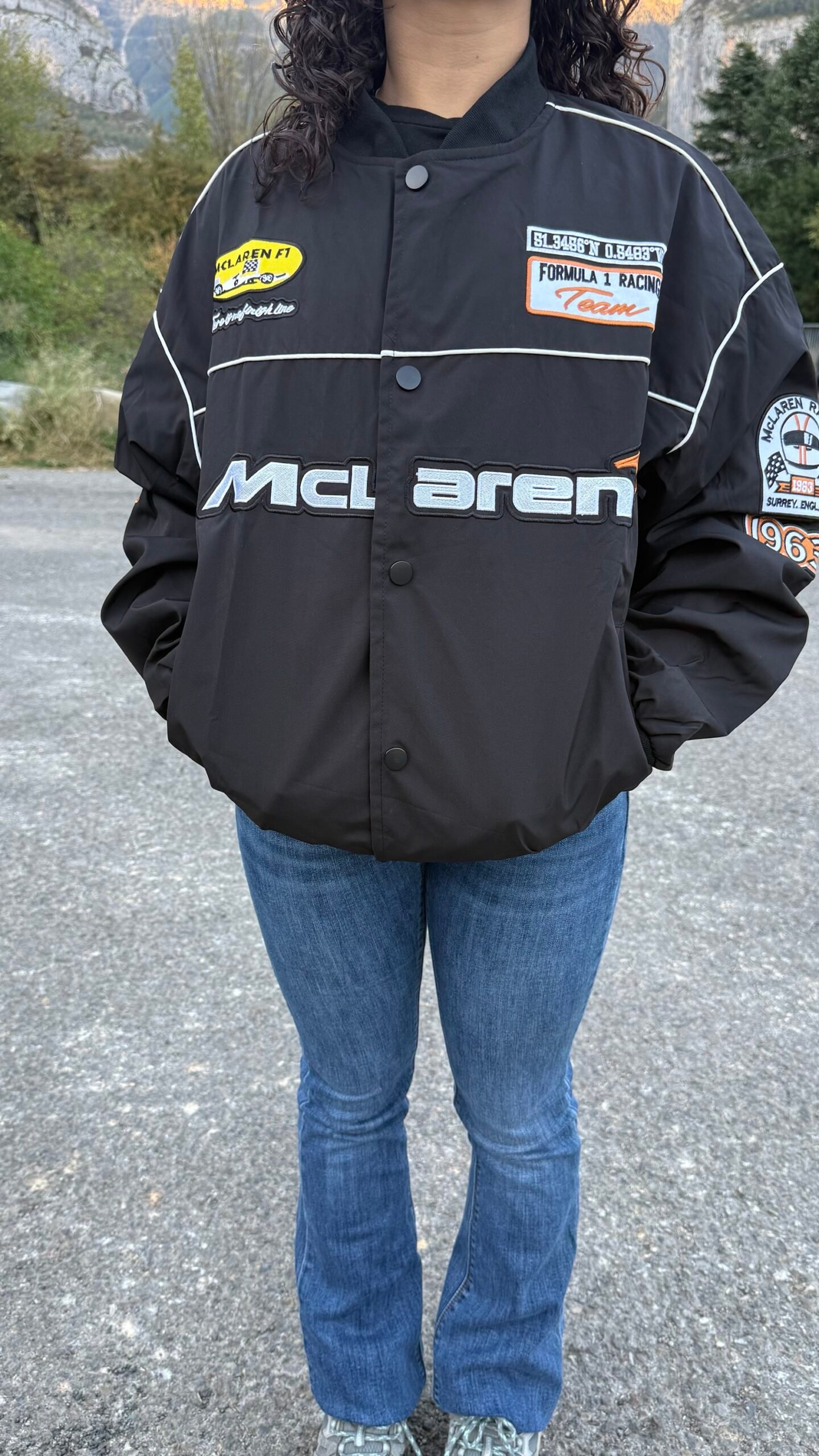 Chaqueta Racing McLaren Vintage – Negra (Bordada) - Imagen 5